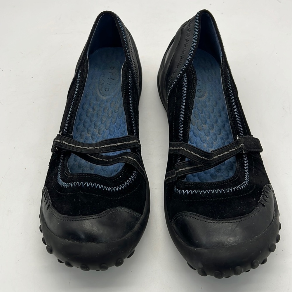 Clarks Privo Black Leather and Suede Mary Jane Style Shoes size  9.5M